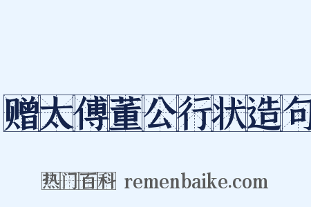 赠太傅董公行状造句是什么意思的图片